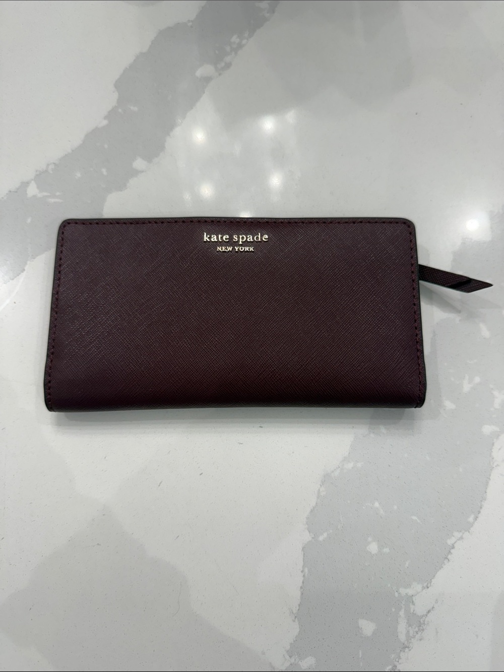 Kate Spade Deepplum Stacy Laurel Way Slim Bifold Wallet